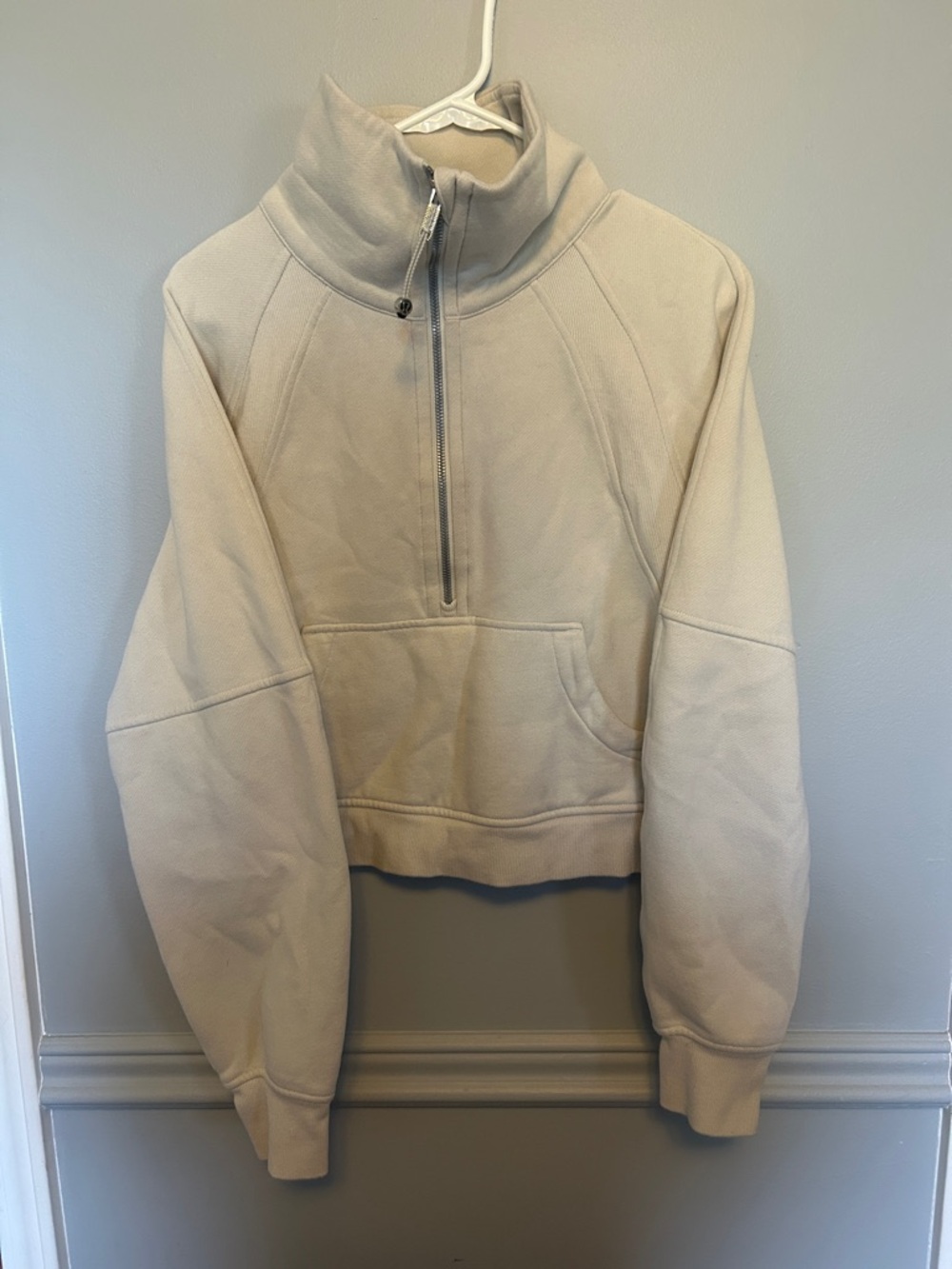 lululemon athletica Cream Quarter-Zip Funnel Neck Pullover